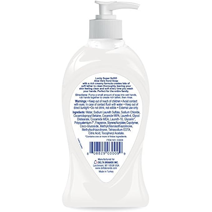 lucky super soft LIQUID HAND SOAP, ALOE VERA, 13.5 FLUID OUNCE - Image 2